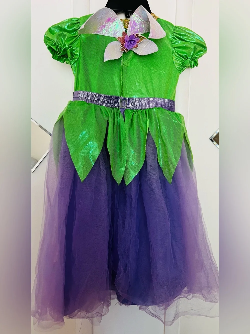 Green and Purple Floral Fairy girls Costume Dress size 2-4 years - Picture 4 of 10